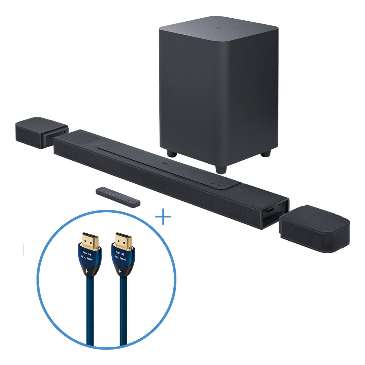JBL BAR 1000 PRO 7.1.4 Soundbar Bundle with AudioQuest Sky 48 Ultra High Speed HDMI Cable