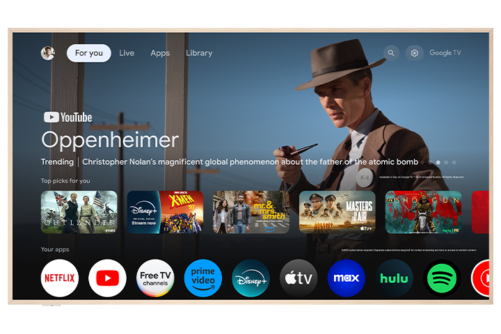 TCL NXTFRAME 4K QLED Smart TV with Google TV and Flush Wall Mount