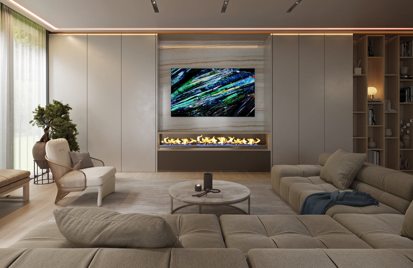 Sony BRAVIA XR A95L QD-OLED TV Bundle with Sony STR-AZ1000ES ES 7.2 Channel 8K A/V Receiver