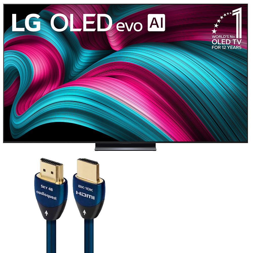 LG Class OLED evo AI C5 83 Inch 4K Smart TV with AudioQuest Sky 48 3m HDMI Cable