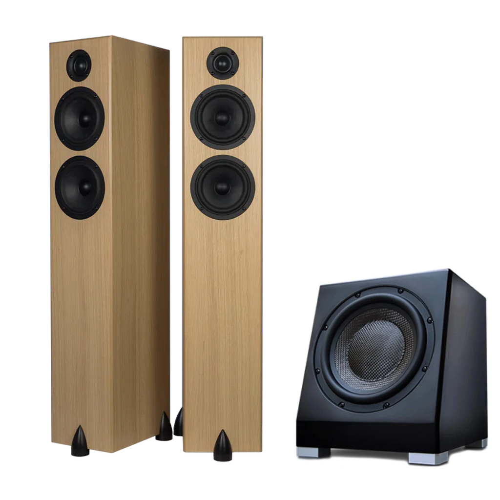 Totem Bison Twin Tower Speaker Bundle with KIN Sub 8 Inch Subwoofer