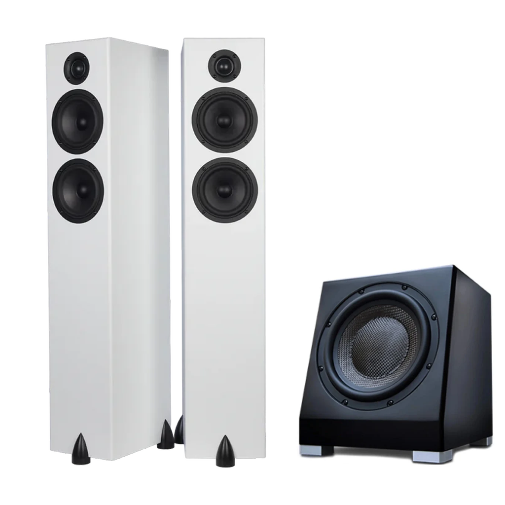 Totem Bison Twin Tower Speaker Bundle with KIN Sub 8 Inch Subwoofer
