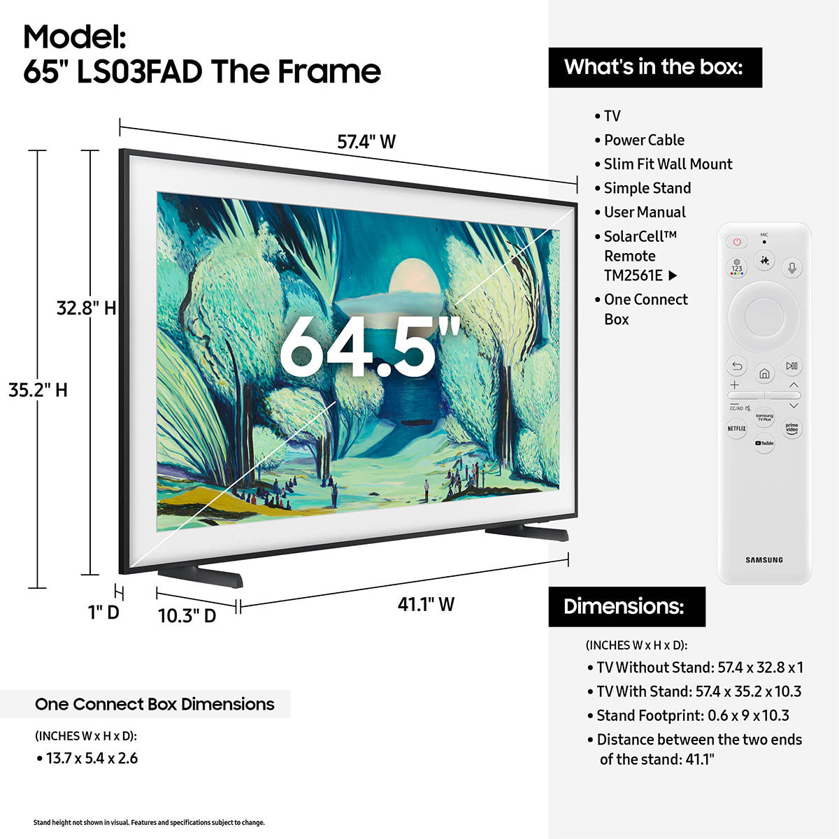 Samsung LS03FA 65 Inch QLED 4K The Frame Art Mode Vision AI Smart TV (2025)