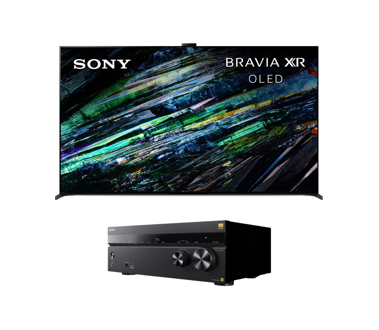 Sony BRAVIA XR A95L QD-OLED TV Bundle with Sony STR-AZ1000ES ES 7.2 Channel 8K A/V Receiver