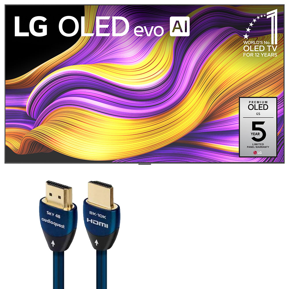 LG Class OLED evo AI G5 83 Inch 4K Smart TV with AudioQuest Sky 48 3m HDMI Cable