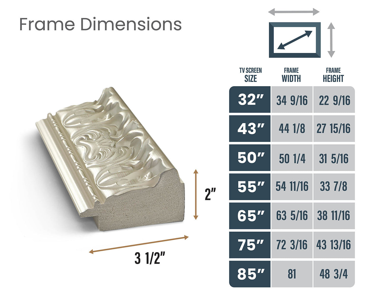 Deco TV Frames Premiere Frame For Samsung The Frame TV 2021-2025 (Tuscan Pearl)
